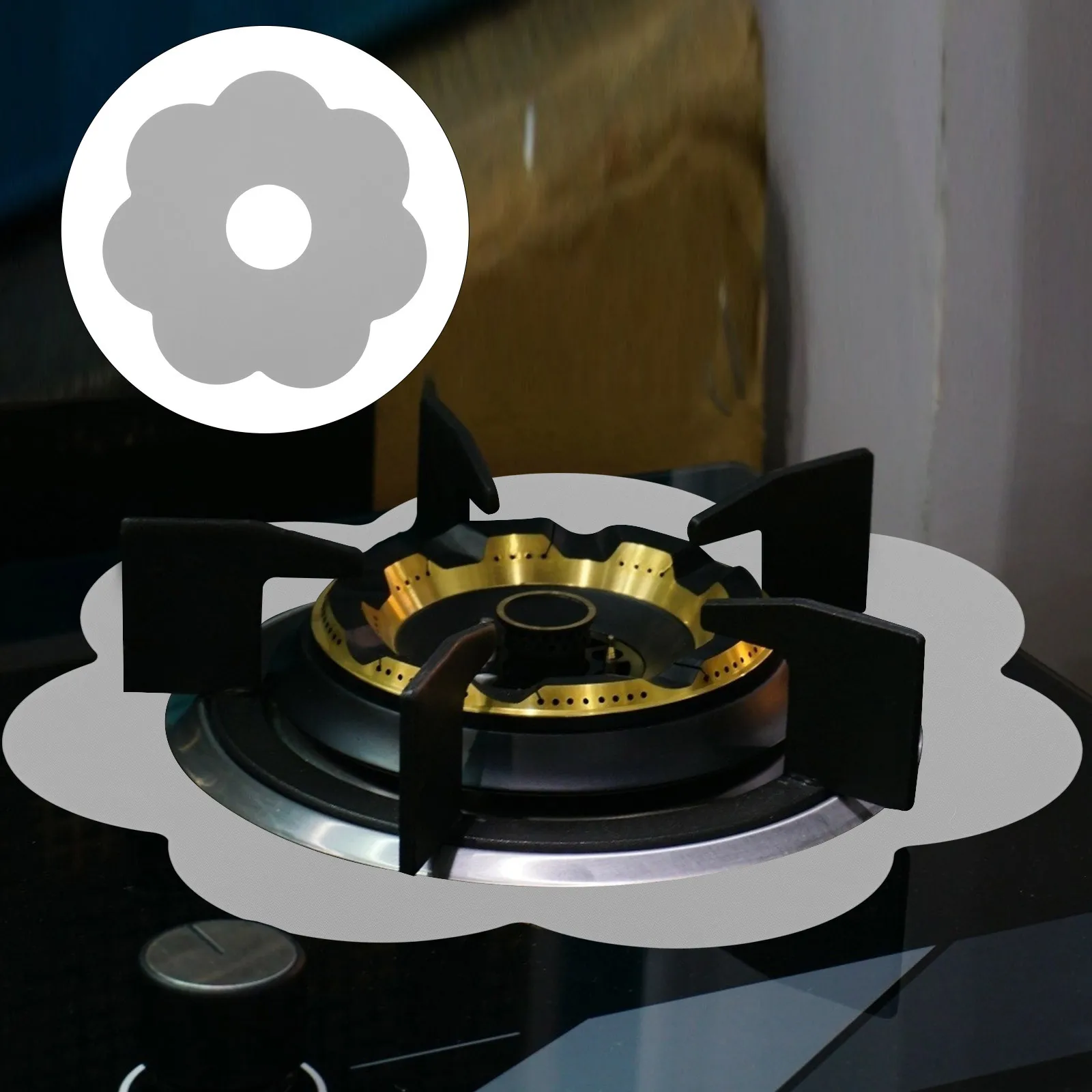 

Anti-oil Mat Stove Cover Protective Cushion Flower Shaped Protection Gas Protector