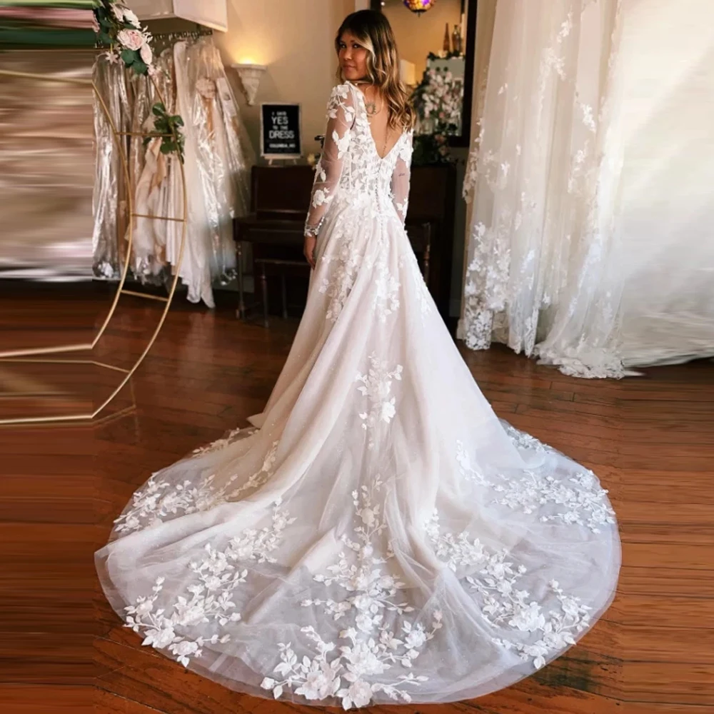 Fascinating A-Line Women Wedding Dresses Elegant Backless Bridal Gown Princess Mopping Length Banquet Robes De Mariée Customized