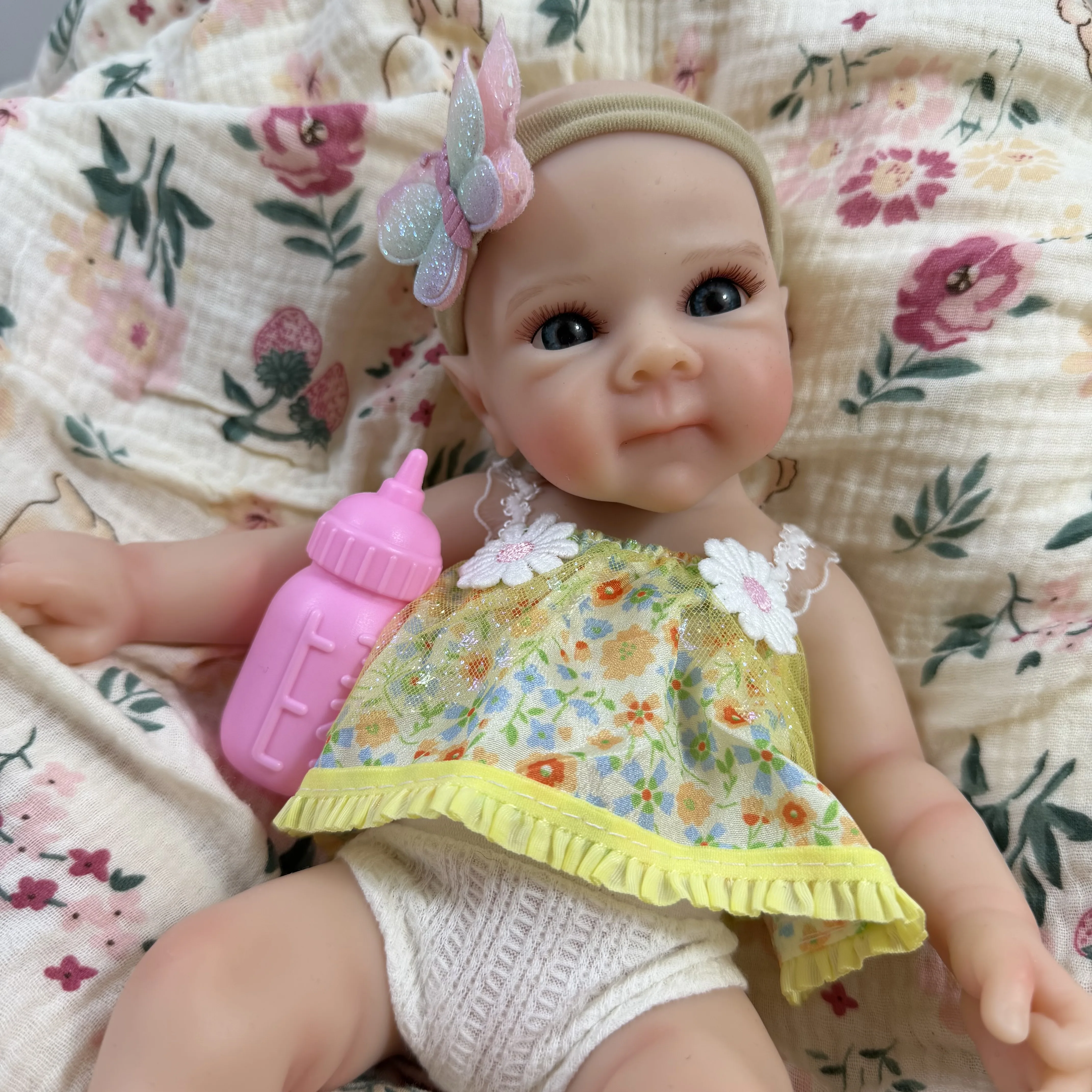 13 Inch Mini Bettie Doll Silicone Reborn Doll Squishy Soft Elastic Full Solid Silicone Washable Doll Toy Christmas Gift