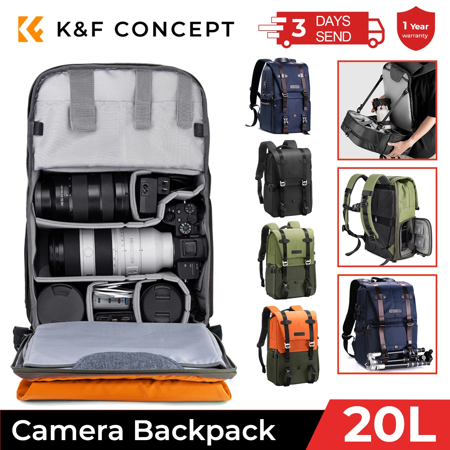 

Photography Backpack Video DSLR Bag Waterproof Multi-functional Photo Cameras Bag for Nikon for Canon Outdoor Backpack For Men