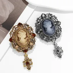 Retro Bohemian Style Palace Beauty Head Brooch Charm Women's Brooch Fashion New Party Jewelry Accessories Gift Wholesale