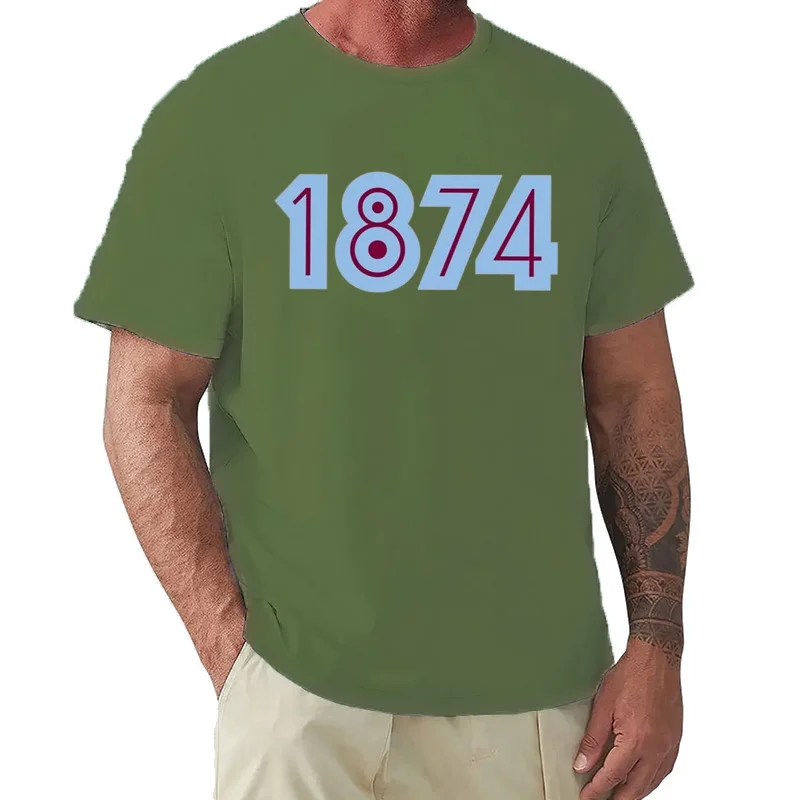 أستون فيلا 1874 الرجال تي شيرت مضحك حجم كبير تي شيرت الرجال طاقم الرقبة القطن تيز قصيرة الصيف الذكور #3