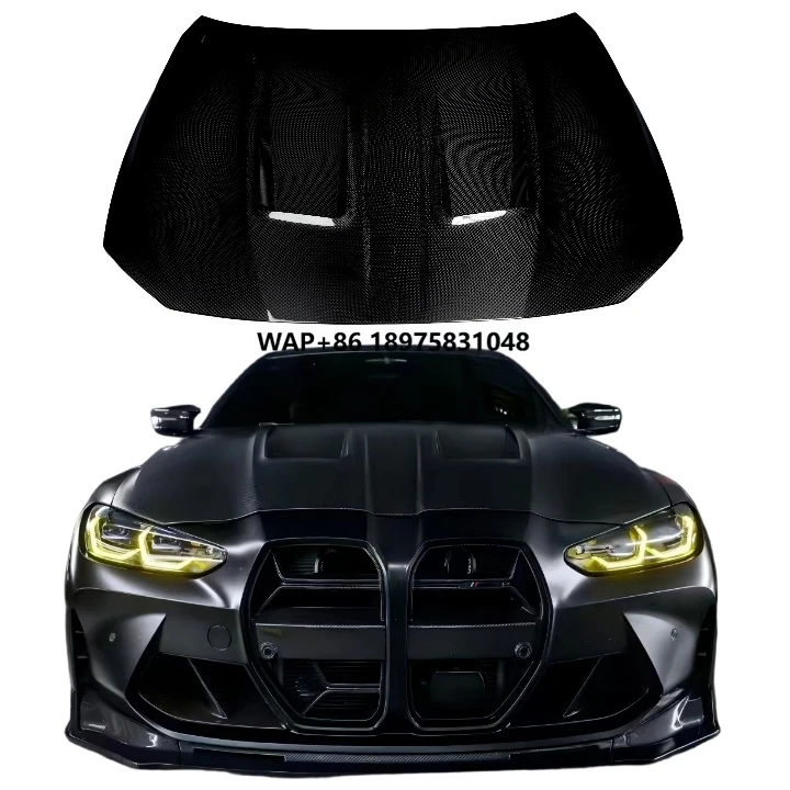 For 4 Series G22/G26 Alp N Style Vented Carbon Fiber Hood Glossy Carbon New Retrofit/Upgrade Clip-on Universal Fitment