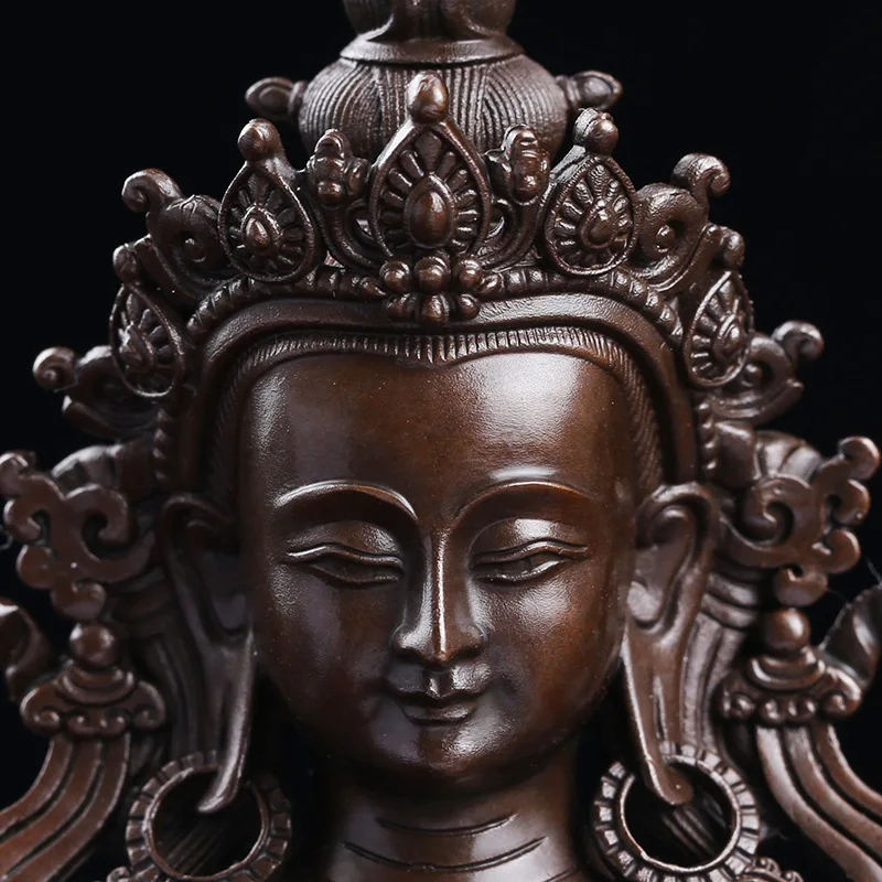 Vairocana Bodhisattva Buddha Statue, Tibetan Buddhist Supplies, Antique-Style Bronze for Buddhist Hall5Inch-sized Tantric God St