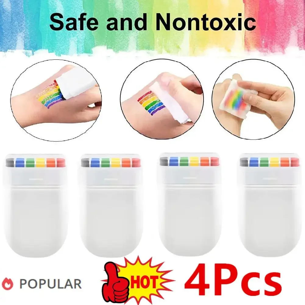 4X Colorful Rainbow Face Paint Crayons Washable Body Tattoo Pigment Pen Fluorescent Crayon Adult Kid Party Art Makeup Cosmetic