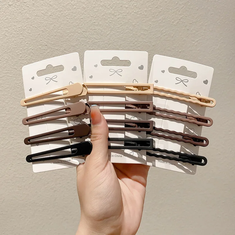 Temperament Duck Mouth Clip for Women Solid One Word Clip Hairpins Sweet Hairpins Painted Bangs Barrettes Hair Accessories Clips