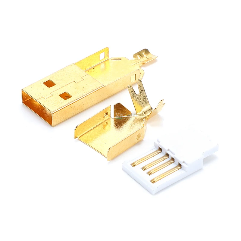 Avssz Koorts Usb 2.0 Type A B Port Jack Lassen Plug Platte Vierkante Interface Fosforbrons Dikke Vergulde contact Solder Plug