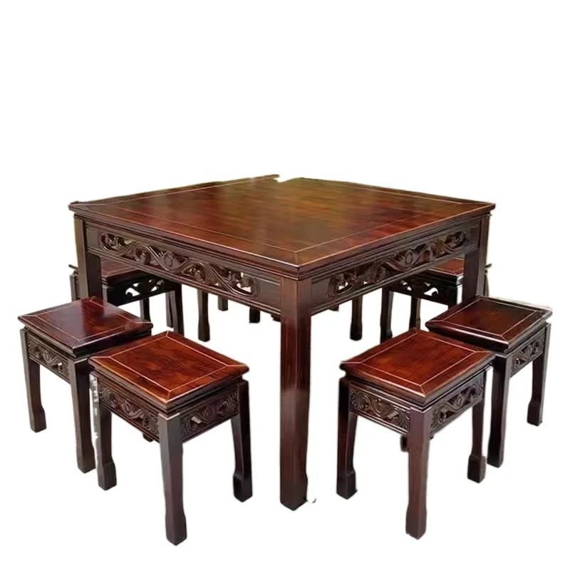 

Solid wood dining table, household, retro, eight immortals table, antique, square