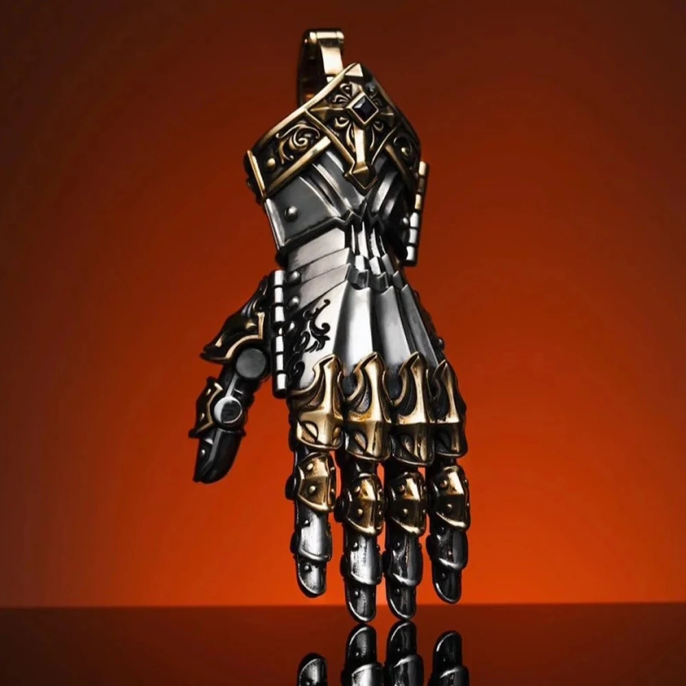 Gothic God's Hand Charm Pendant for Men Unique Artwork Vintage Mechanical Hand Copper Necklace Jewelry Gift High Quality