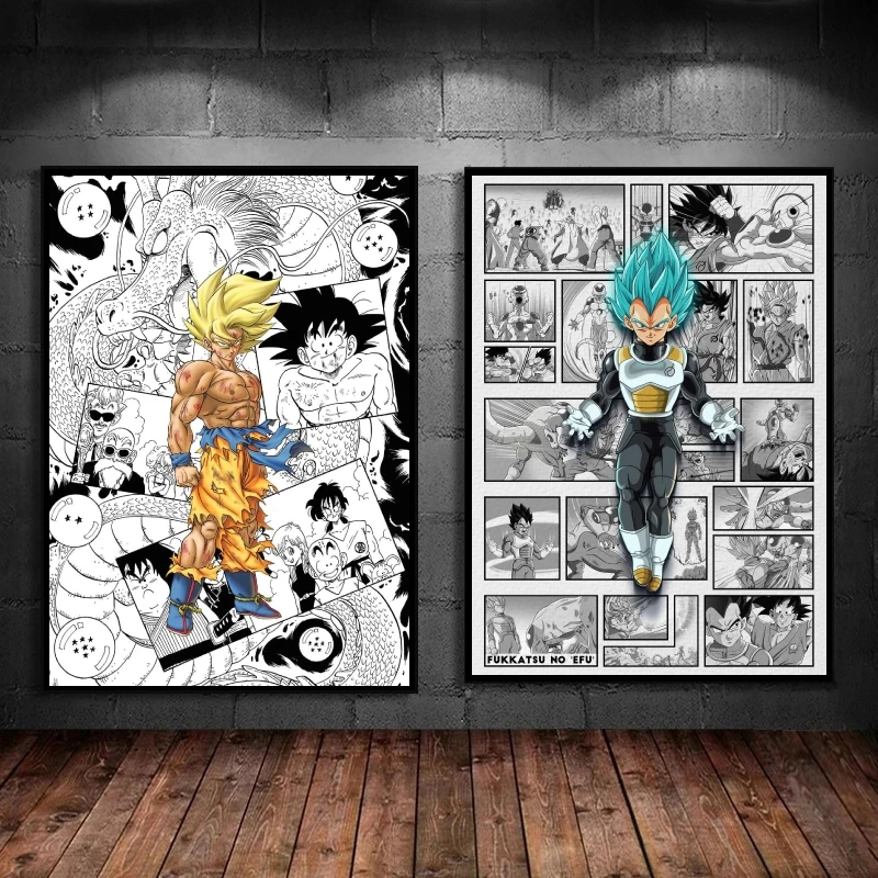 

Canvas Wall Art Dragon Ball Vegeta Modular Painting Christmas Gifts Children's Bedroom Decor Modern Home Comics Pictures