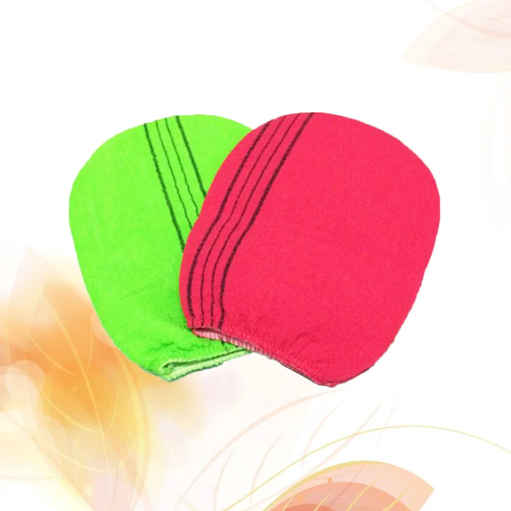 2 قطعة قفازات التقشير قفازات الاستحمام مع إزالة التلوث القوي سطح محكم رغوة غنية التخزين للصابون أو جل الاستحمام