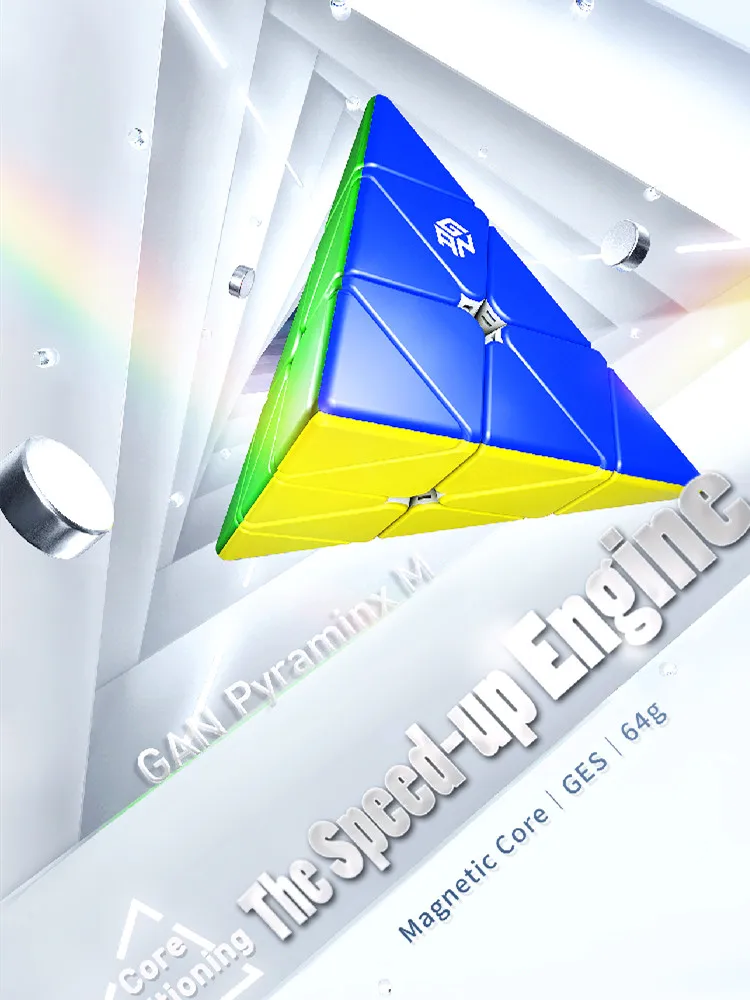 GAN Pyraminx 36 Magnets Speed Magnetic Pyramid Puzzle Stickerless Triangle Cube with Extra GES(Explorer)