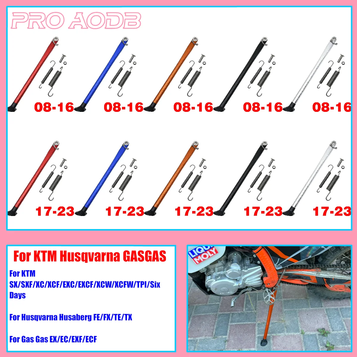 Parking Side Stand Kickstand With Spring Kit For KTM Husqvarna TE FE XC XCW XCF XCFW EXC EXC EXCF 150-450 500 530 Six Days Etc