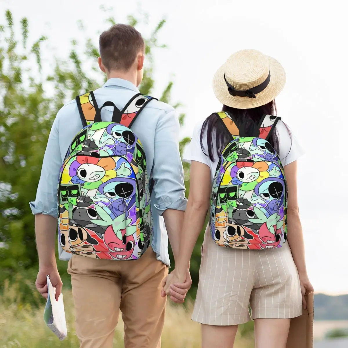 Dandys World Backpack for Men Women Fashion Student Business Daypack Cartoon College Canvas Bags Gift