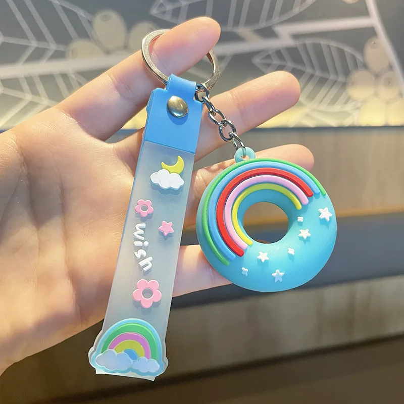 Wholesale Cute Boy/Girl Student Backpacks Backpack Pendants Gift Gift Cartoon Pvc Donuts Keychain Pendants