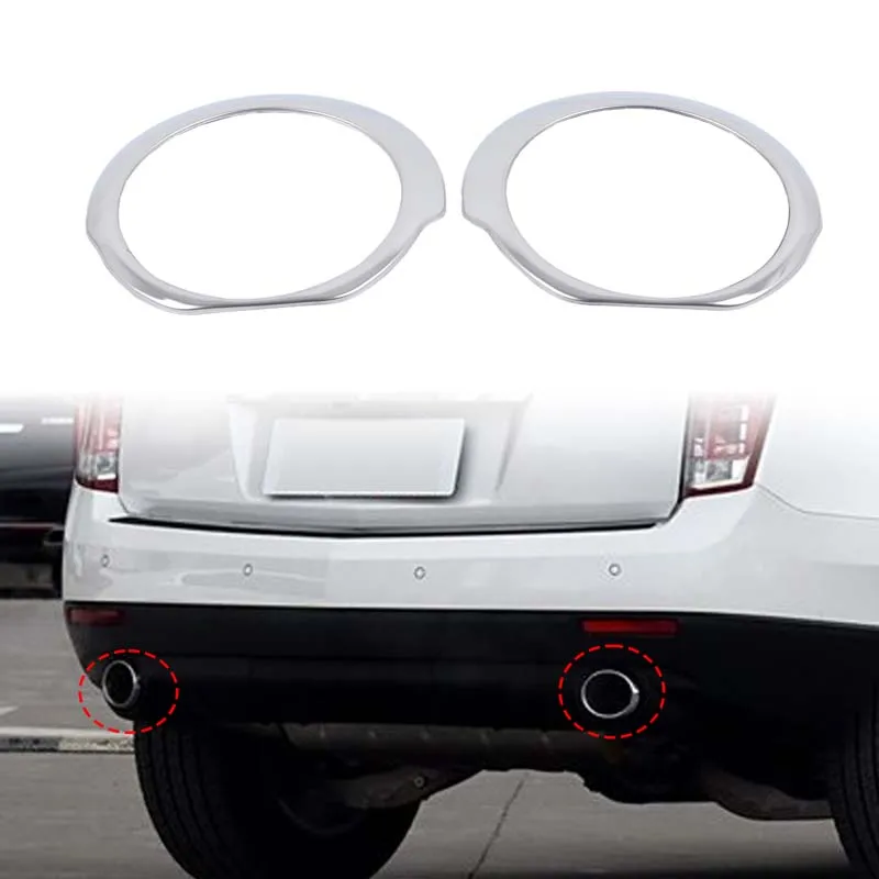 For Cadillac SRX 2010-2015 Stainless Steel Exhaust Trim Cover Mirror Polished Rear Bumper Decoration 2Pcs
