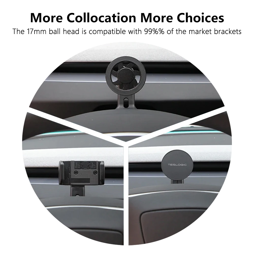 Für Tesla Modell 3 Highland Modell Y Juniper 2025 Magnetische Einstellbare Auto Telefon Unterstützung Basis Halter Halterung Innen Zubehör – Detail 9