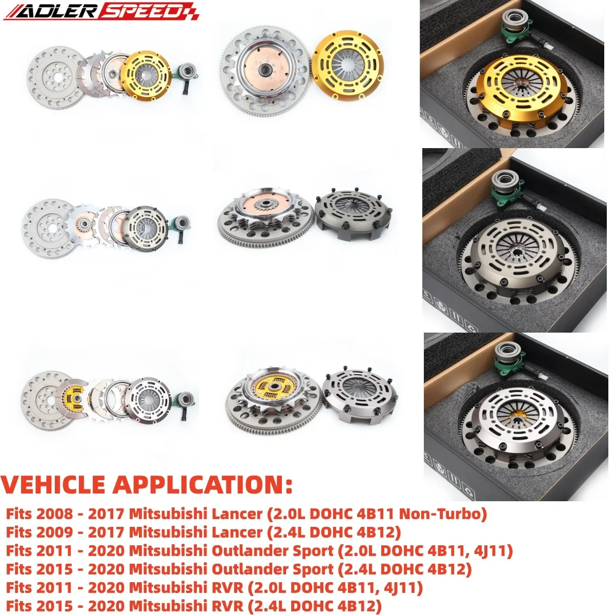 

ADLERSPEED Sprung/Racing Single/Twin/Triple Disc For MITSUBISHI LANCER Outlander Sport RVR 2.0L 2.4L 4B11 4J11 4B12