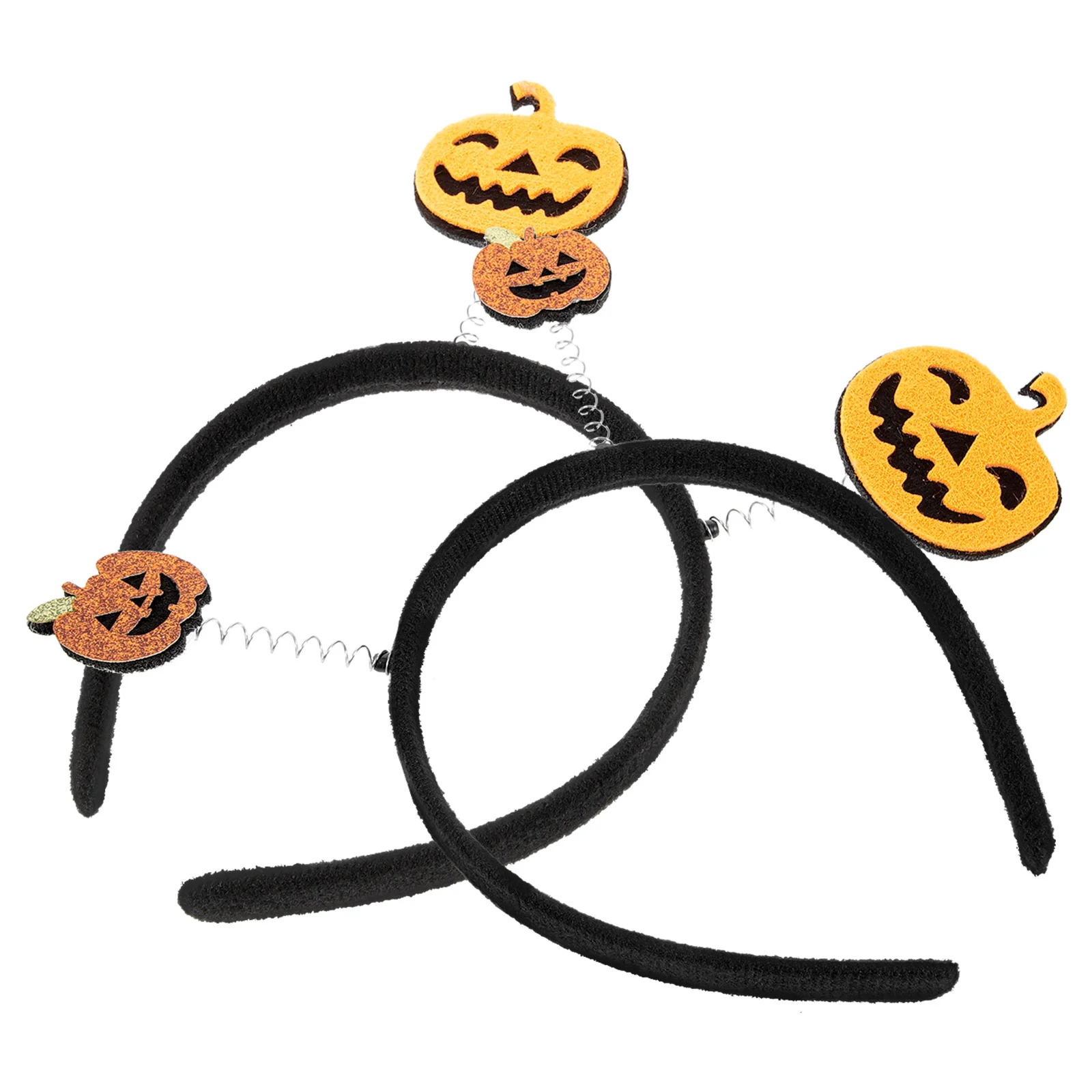 2 Pcs Head Button Pumpkin Headbands Party Supplies Felt Cloth Halloween Buckles Hair Hoop