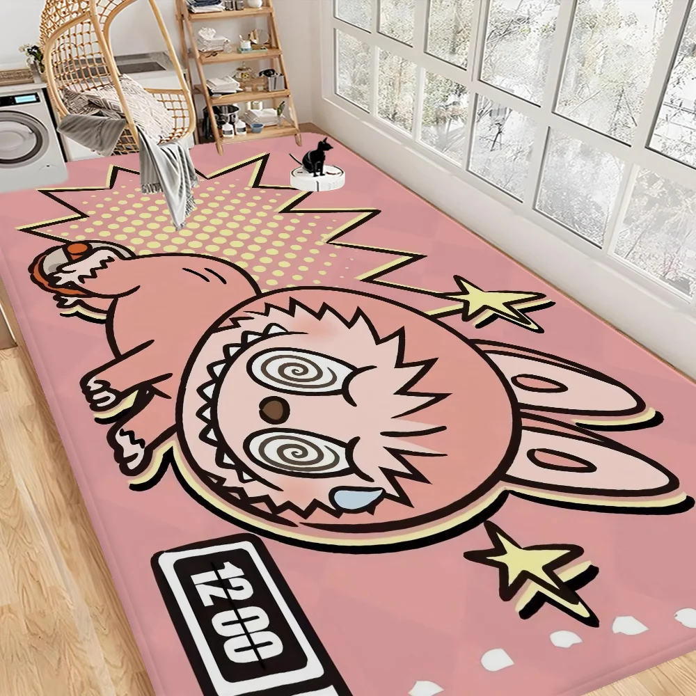 L-Labubu P-O-P Mart Kitchen Mat Nordic Style Bedroom Living Room Doormat Home Balcony Anti-Slip Welcome Rug