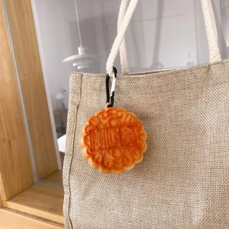 حافظة كعكة القمر الكرتونية لسماعات Pods حافظة للتخزين حافظة حماية لسماعات الأذن ملحقات سماعات الرأس