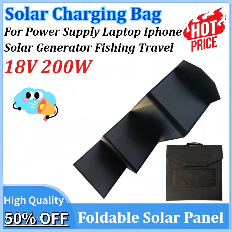 

New 200W Foldable Solar Panel 18V SolarMobile Solar Charger for Power Supply Laptop Solar Generator Fishing Travel Iphone