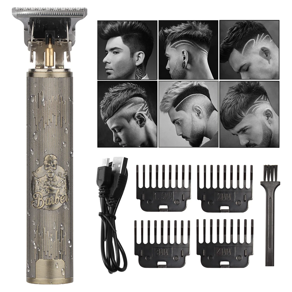 High-End Home Usb Wireless Retro Men's Electric Hair Clipper Abs Wireless Professional Hair Clipper Men's Razor Beard Razor