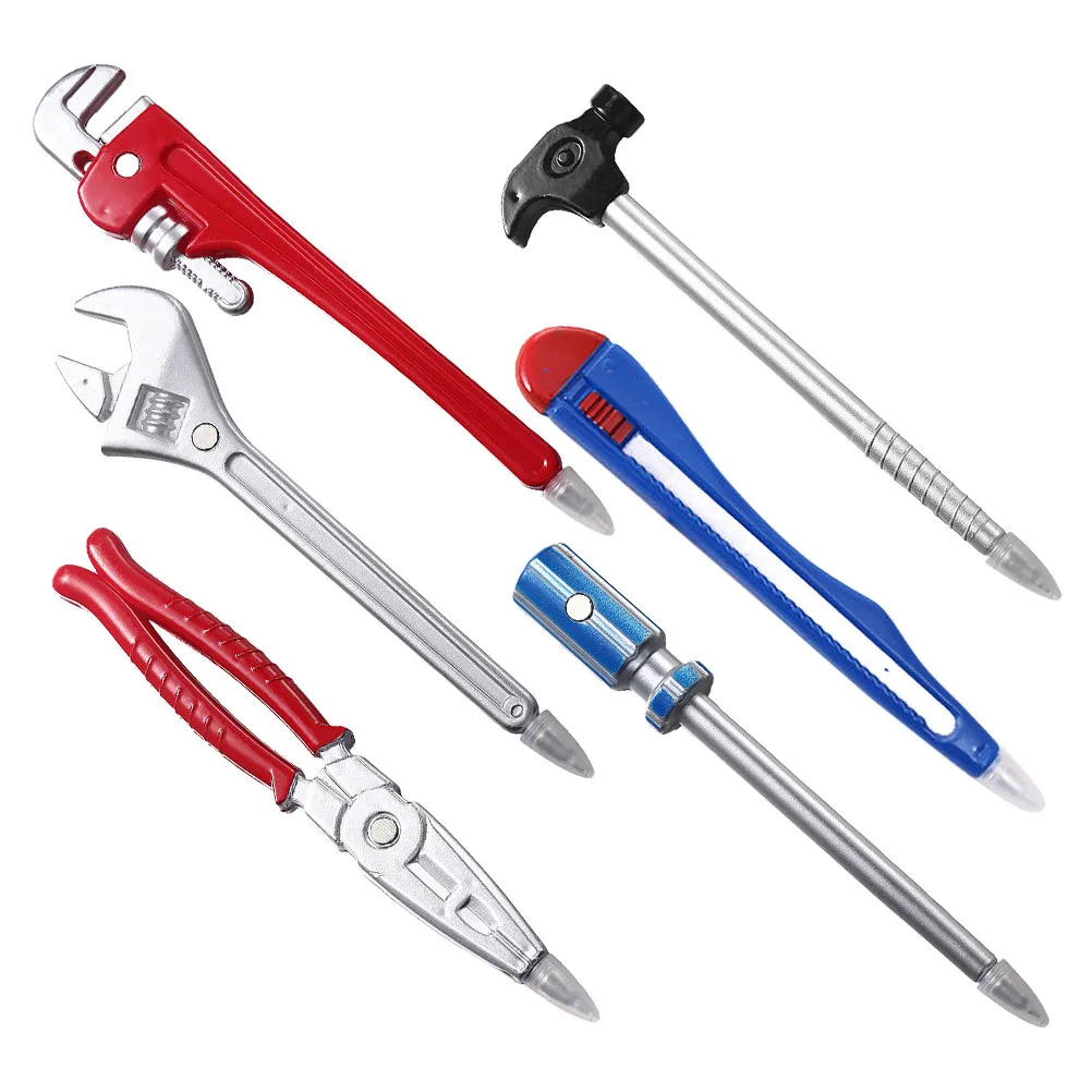 

6Pcs Hardware Tool Shape Ballpoint Pens Fine Point Smooth Writing Pens for Students Teachers Office School Party Novelty