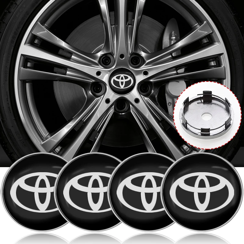 4pcs 60mm Car Wheel Center Hub Cap Rim Cover Emblem Sticker For Toyota C-hr Prado Rav4 Yaris Hilux Prius Avensis Corolla Camry