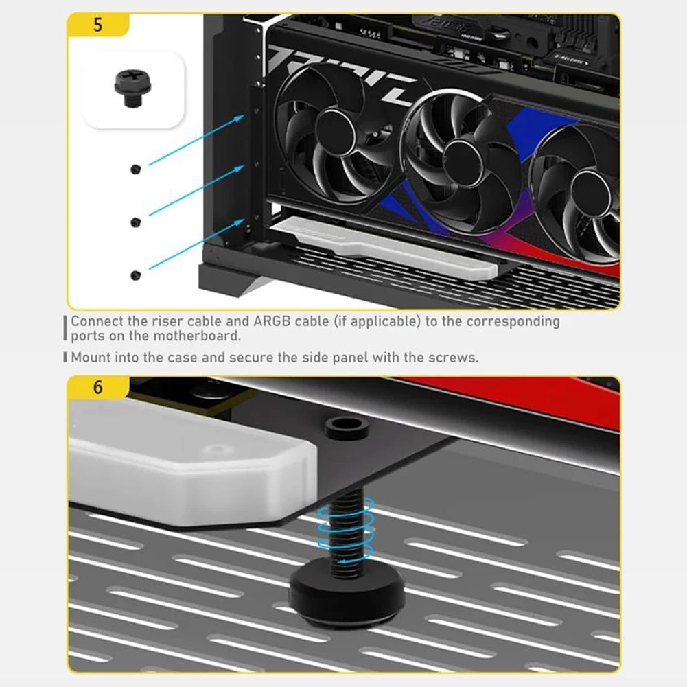 

Вертикальный кронштейн для крепления видеокарты с кабелем-удлинителем PCI-E 4.0 X16 длиной 15 см, комплект для держателя видеокарты, кронштейн для видеокарты