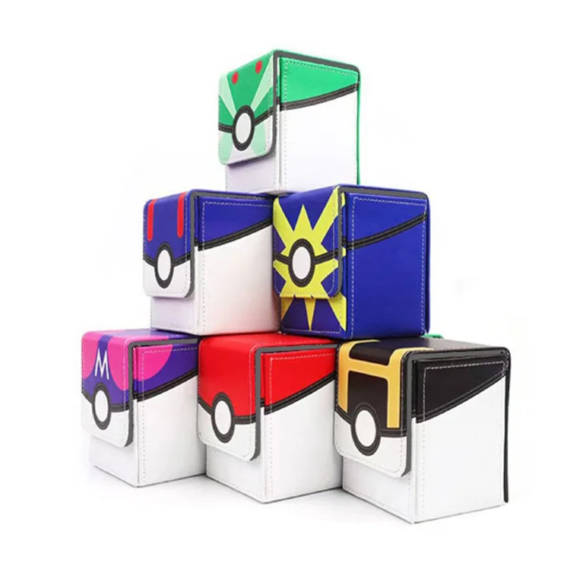 

Набор карт Pokemon Pikachu из искусственной кожи, коробка для карт, магнитная откидная вертикальная коробка, коробка для хранения карт из искусственной кожи, подарок