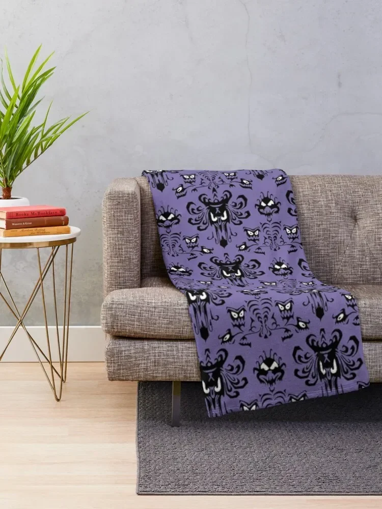 haunted mansion wallpaper Throw Blanket christmas gifts Hairy valentine gift ideas Shaggy Blankets