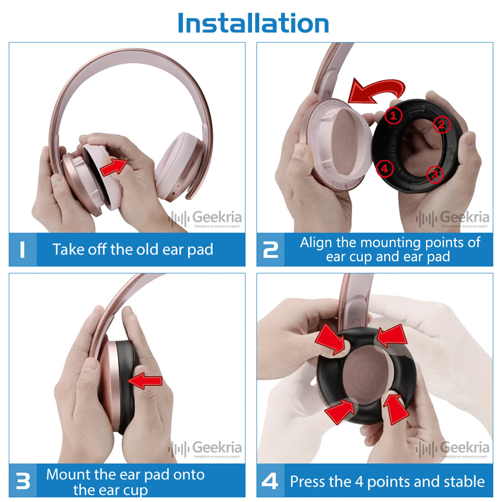 Almohadillas de repuesto Geekria QuickFit para Sony PlayStation Gold Wireless nueva versión 2018