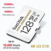 Tarjeta Micro SD SanDisk MAX ENDURANCE 32GB 64GB 128GB 256GB videovigilancia de lectura y escritura de alta velocidad U3 V30 4K para Drones