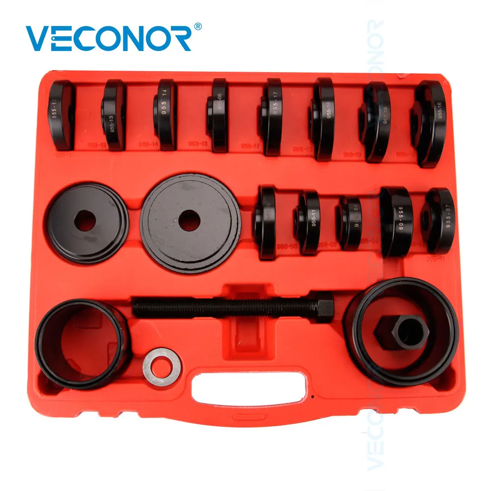 23Pcs FWD Front Wheel Drive Bearing Press Tool Set Wheel Bearing Adapters Puller Press Replacement Installer Removal Tool Kit