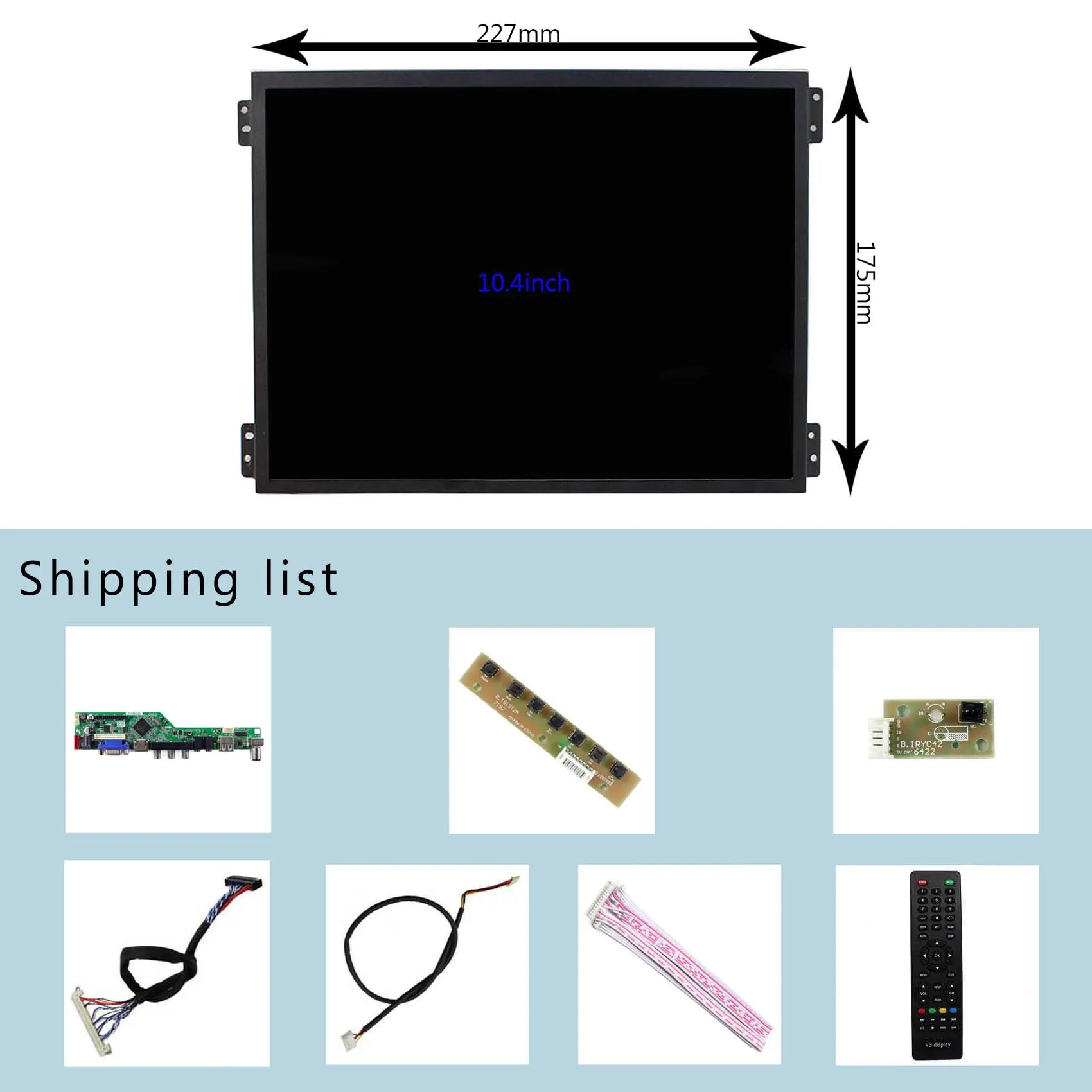 H DMI VGA AV USB LCD Controller Board 10.4