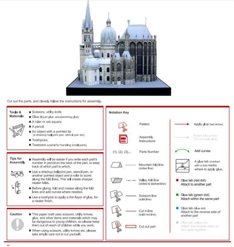 Deutschland aachen kathedrale papier modell europa berühmtes architekto nisches handgemachtes papier kunst diy puzzle modell spielzeug