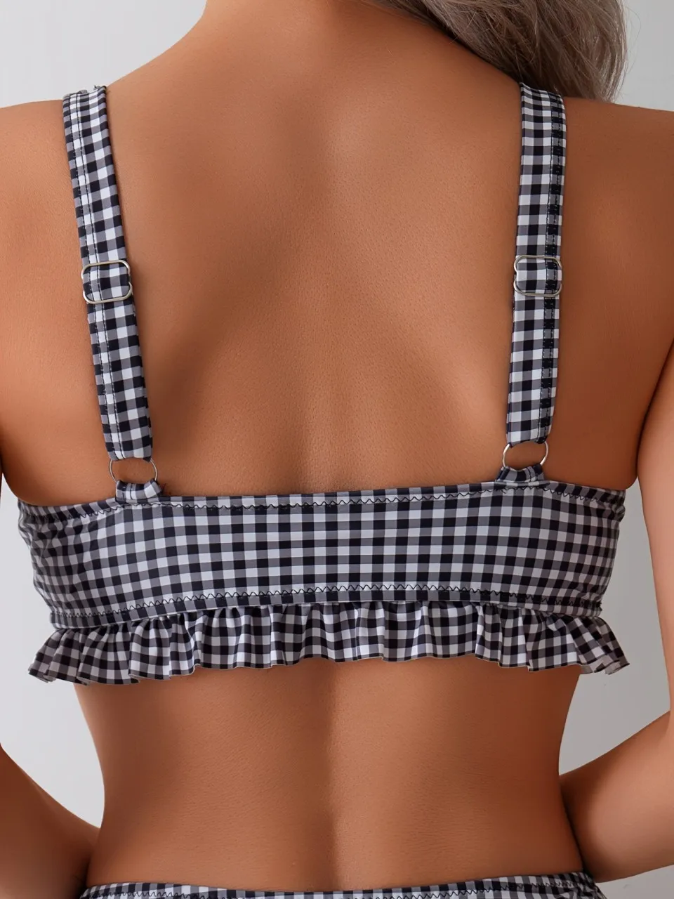 Bikini froncé à bretelles 2025 taille haute Triangle maillot de bain femmes vichy maillots de bain femmes baigneurs maillot de bain maillots de bain