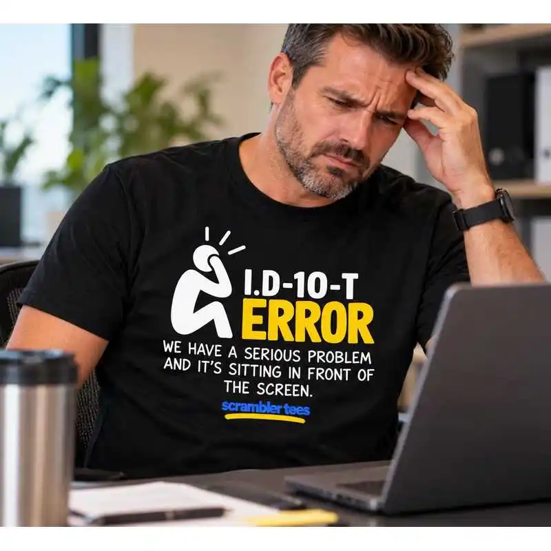 ID10T Error T-Shirt, IT Tech Support Humor Tee, Programmer print Cloting Computer Science Gift, Coding Humor Tee, Coder Nerd Top