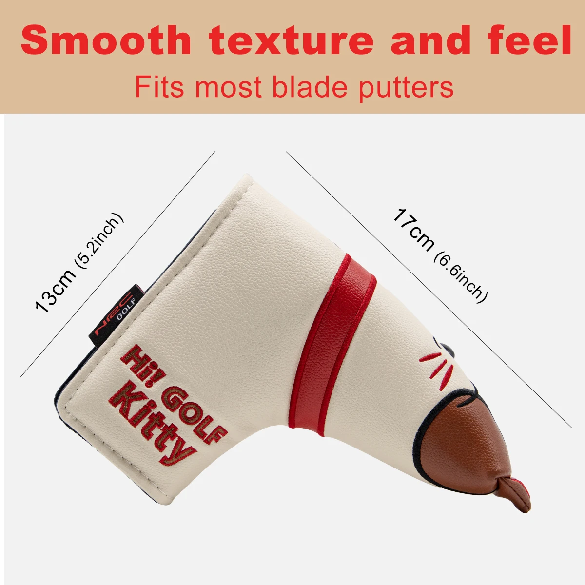 غطاء مضرب شفرة الجولف لطيف القط نادي الغولف يغطي الرأس لمضرب الجلود شفرة مضرب غطاء الرأس مع إغلاق المغناطيسي