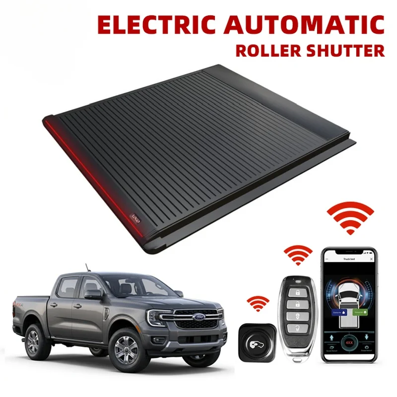 High Quality Electric Retractable Tonneau Cover Fits Ranger Raptor Wildtrak 2012-2026 Waterproof Aluminum Alloy Truck Bed Roller