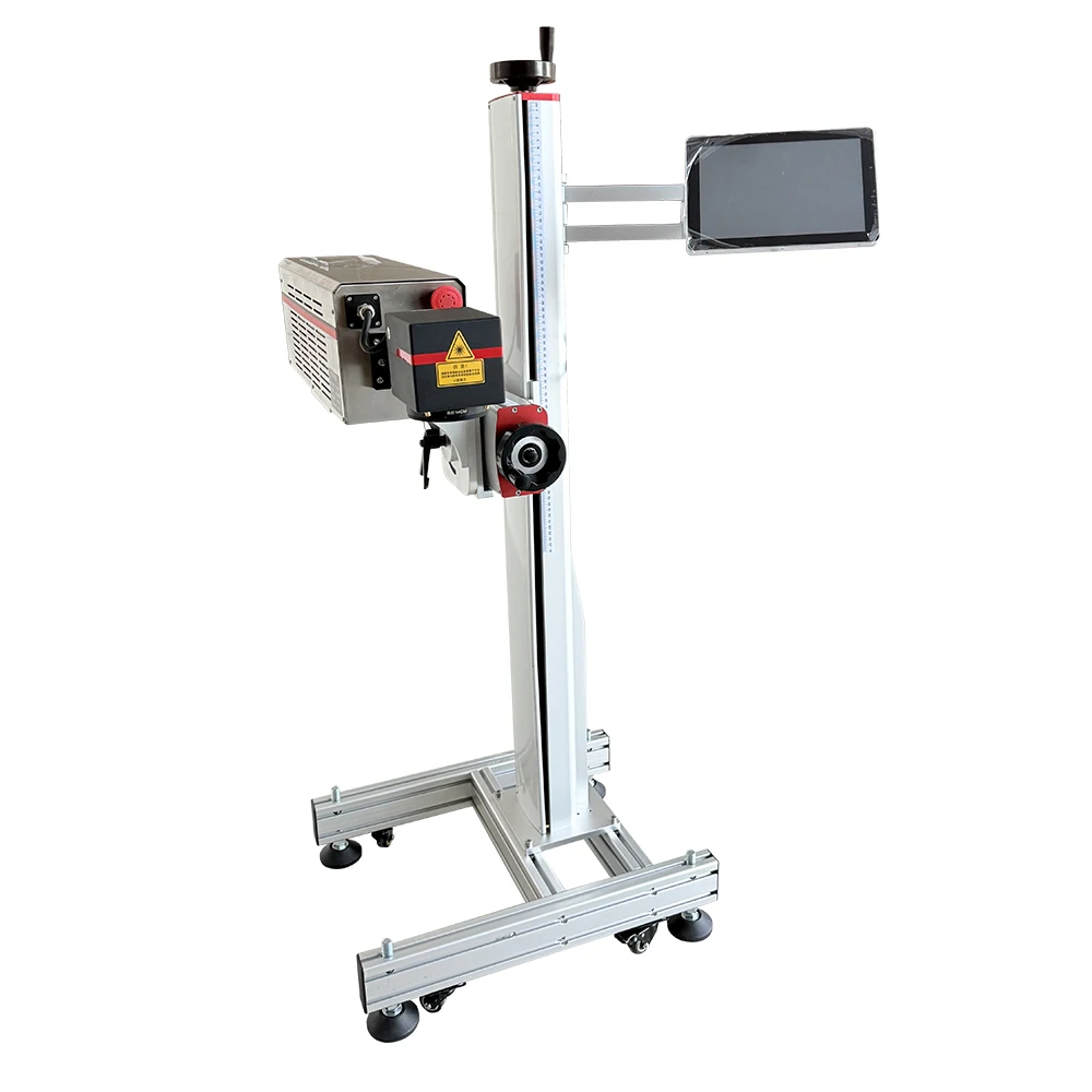 Auto Online Flying Co2 Laser Marking Machine Expiry Date Batch Code Laser Printer for Plastic Bags Cable Wire Pet Bottle
