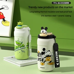 Disney Lilo & Stitch 420ml Stainless Steel Thermos Kawaii Mickey Chibi Maruko Hello Kitty Kids Vacuum Flask Water Bottle Tumbler