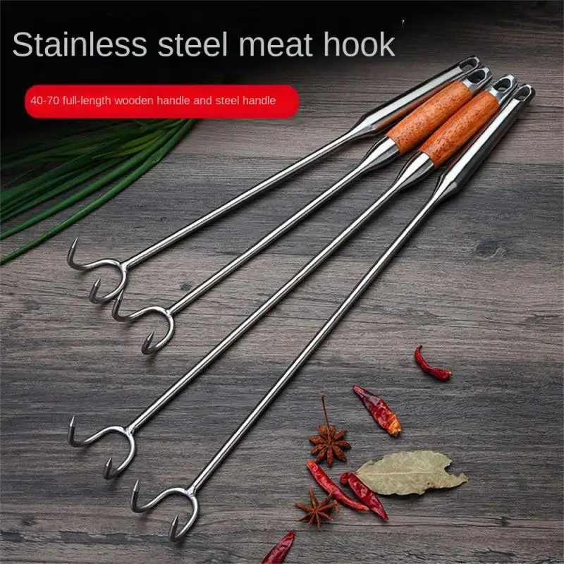 

Braised Meat Hook Camping Bbq Barbecue Roasting Turner Mat Food Flipper Hooks Stainless Steel Reusable Kitchen Accessory