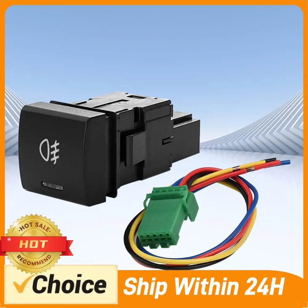 Automobile Fog Lamp Switch with Green Light Fog Light Button Pure Copper Wire Refitting Fog Lamp Switch 12V 24V for Camry 2018+