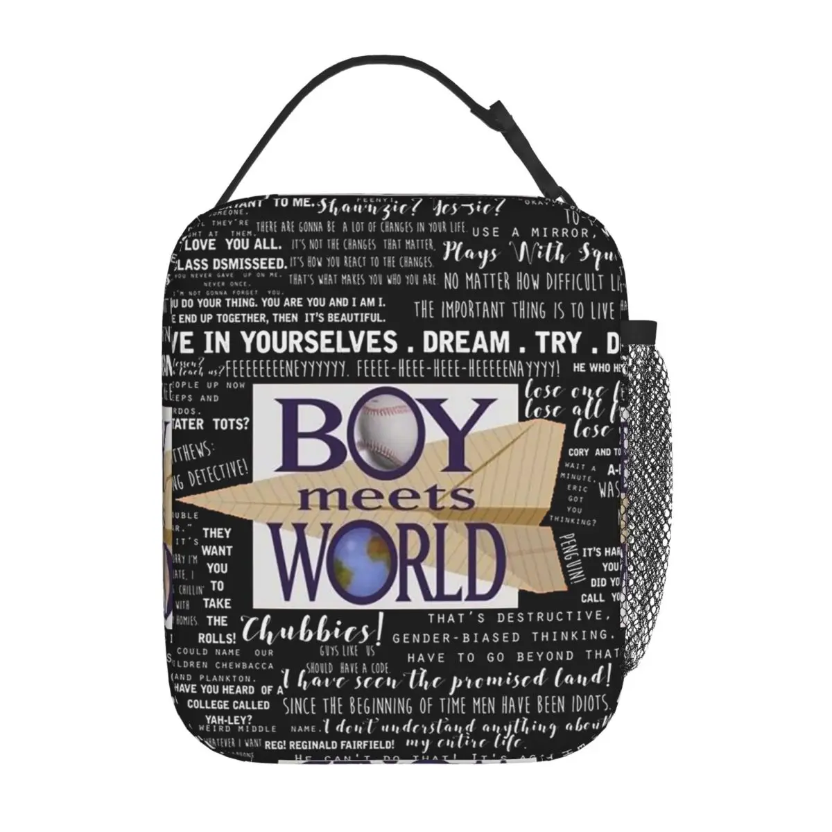 Boy Meets World Memorable Quotes Insulated Lunch Bag for Women Kids Portable Food Boxes Thermal Lunch Box Tote