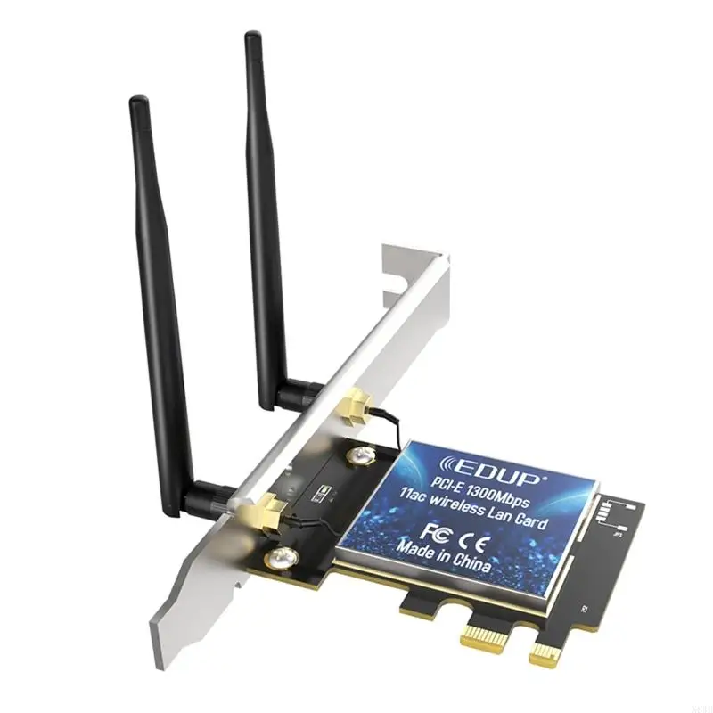N84B 1300MBPS PCIE WIFI การ์ดอะแดปเตอร์ที่เข้ากันได้กับบลูทู ธ 4.2 802.11 / B / G