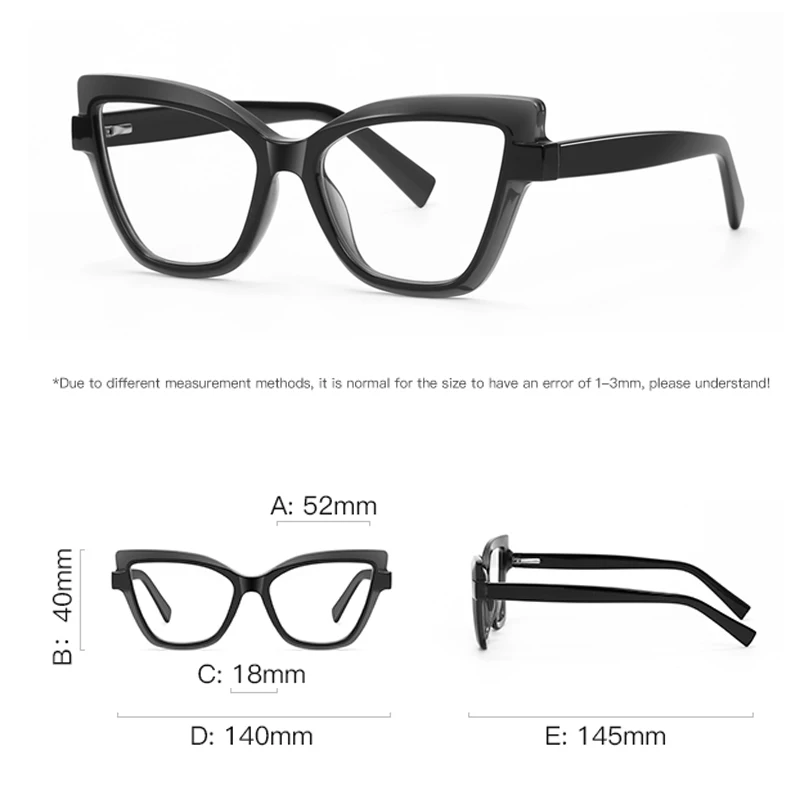 VCKA Cat Eyes Anti-Blue Light Myopia Glasses Frame Duotone Retro Photochromic Women Men Prescription Optics Eyewear -0.50 to -10