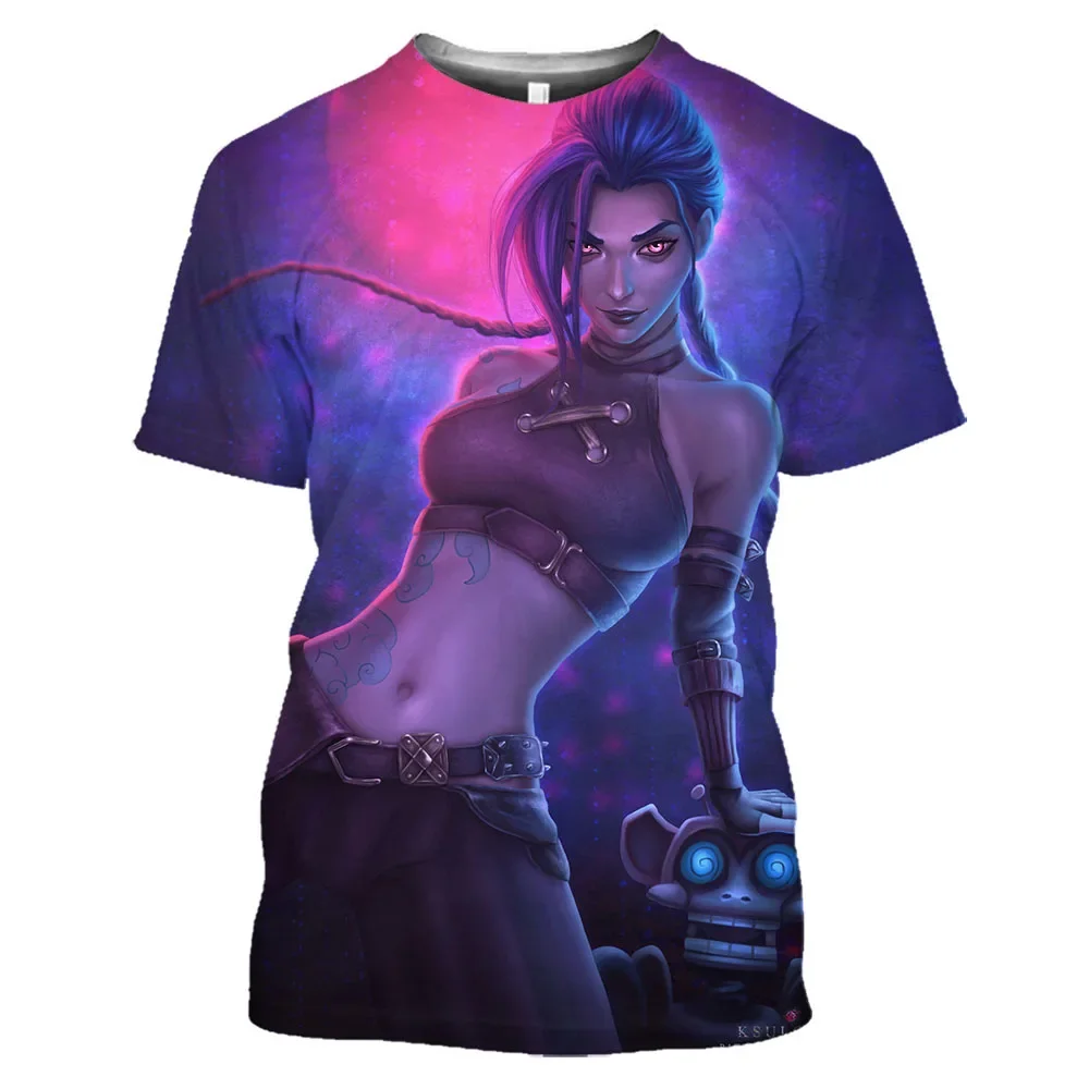 Arcane League of Legends Fashion 3D Print T Shirt Men Women Aesthetic Anime LoL Harajuku T-shirt Kids Hip Hop CasualTops Tees