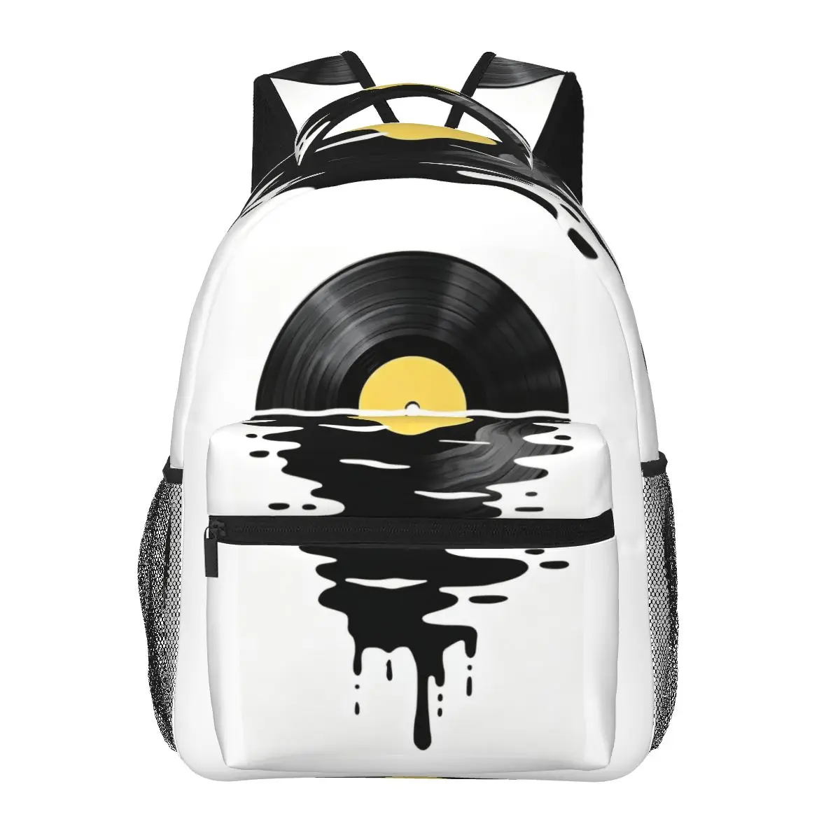 Vinyl Record Sunset Music Lover DJ Music Student Backpack School Bag Hiking Daypack for Boys Girls Fashion Bookbag Shoulder Bags